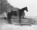 Saddle pferd In Farm Yard Realismus Maler Winslow Homer
